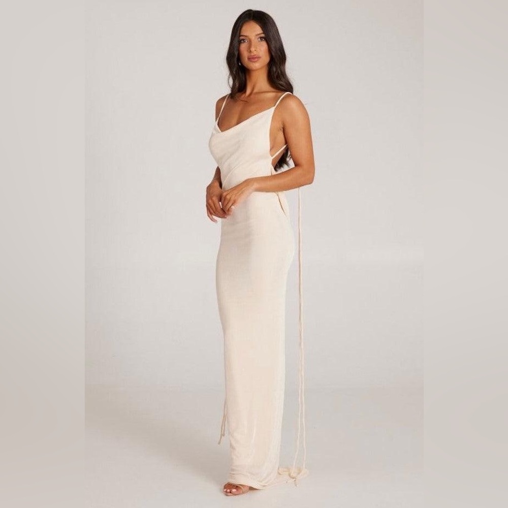 Open back draped Maxi dress